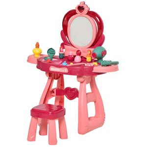 HOMCOM Kids' 36-Piece Interactive Musical Dressing Table With Stool