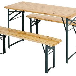 Folding Wooden Picnic Table & Benches Set - 5 Sizes