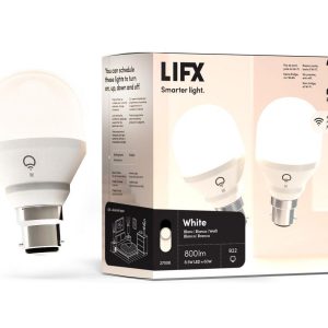 Lifx White Smart LED Light Bulb B22, Pack of 2