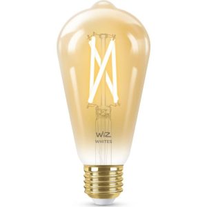 Wiz Connected Filament Amber Tuneable White Smart LED Light Bulb E27, ST64