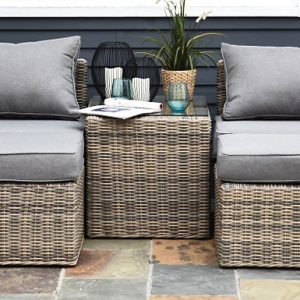 5-Piece Rattan Armchairs & Side Table Set - 2 Colours