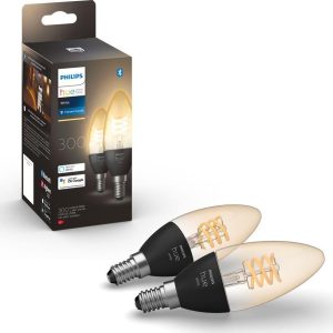 PHILIPS HUE Filament Bluetooth Candle LED Bulb - E14, 300 Lumens, Twin Pack