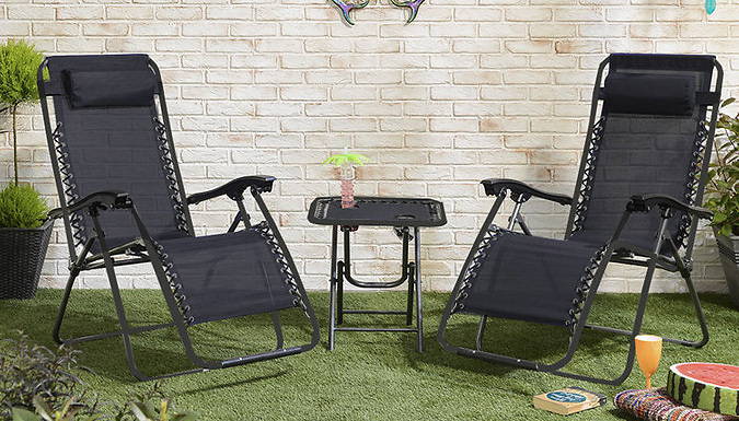 2 x Zero-Gravity Chairs and Table