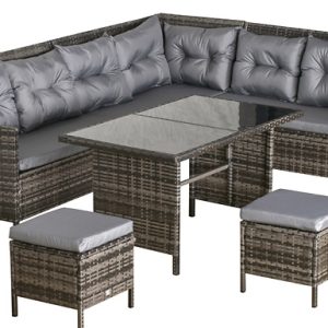 8-Seater Rattan Sofa Set With Coffee Table