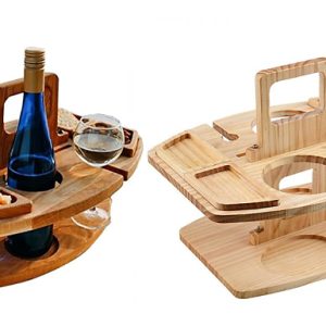 Folding Picnic Table with Glass Holder
