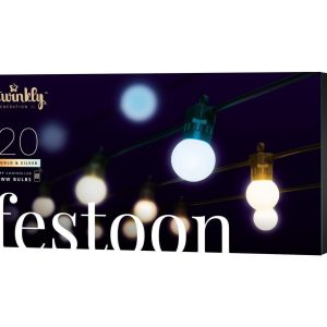 Twinkly Festoon Generation II Smart AWW LED Light String - 20 Bulbs