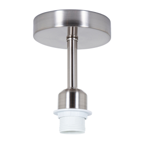 Brushed Satin Nickel Ceiling Light Fitting for Industrial Style Light Bulbs by Happy Homewares