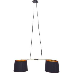 INTERIORS by Premier Leni 2 Bulbs Pendant Ceiling Light - Black & Gold