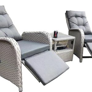 Berlin Rattan Recliner with Ice Bucket Table