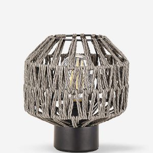 Grey Rattan Table Lamp