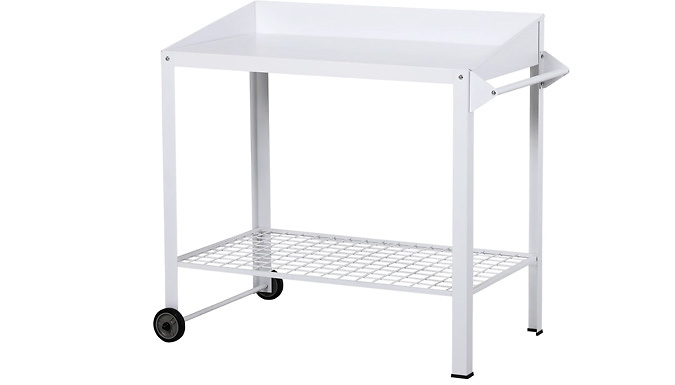 Metal Outdoor Garden Potting Table Push Cart