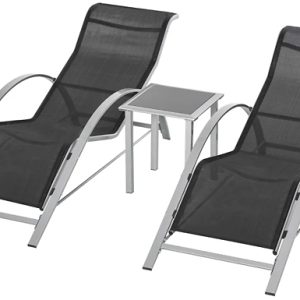 OutSunny 3-Piece Lounge Chair and Table Set - 4 Colours