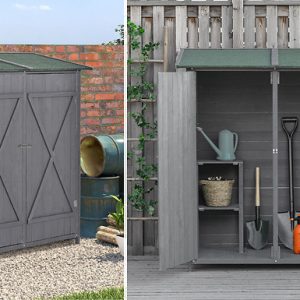 Outsunny Garden Wooden Tool Shed with Removable Table - 2 Colours