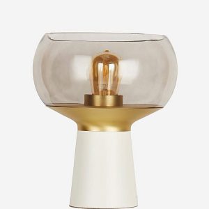 Smoked Glass Table Lamp