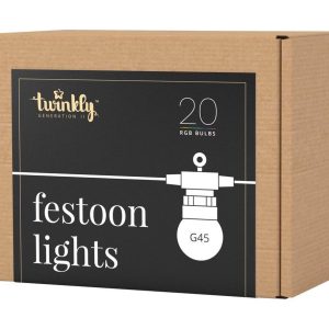 TWINKLY Festoon Generation II Smart String Lights - G45, 20 bulbs