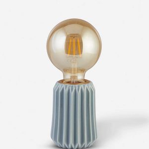 Baby Blue Ceramic Lamp With Bulb