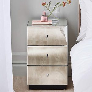 Deco Assembled Mirrored Bedside table